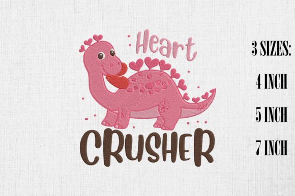 Heart Crusher Pink Dinosaur Valentine