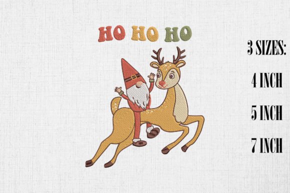 Santa Gnome Riding Reindeer: Embroidery Designer's Review