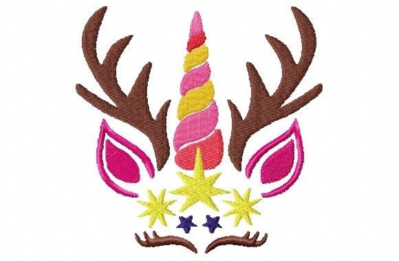 Unicorn Reindeer with Star: Holiday Embroidery Review